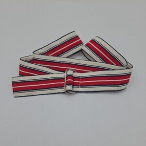 USA Polo by Ralph Lauren Striped Fabric Belt Red White Blue D‑Ring